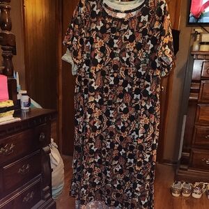 Floral Black and Brown Women's Dress Minnie Mouse